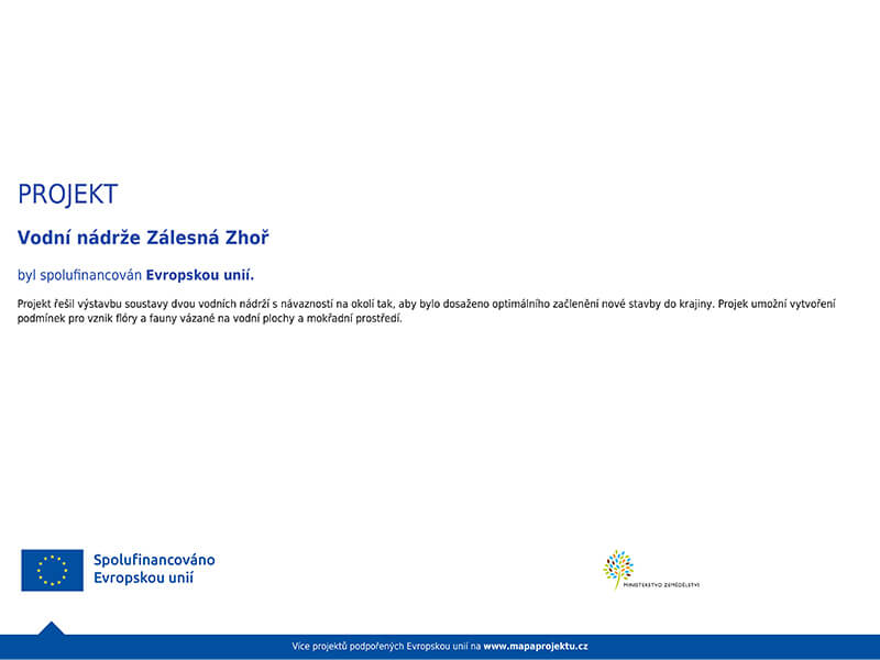 Vodní nádrže Zálesná Zhoř